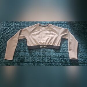 Nike Women's Tan and Black Crop Top